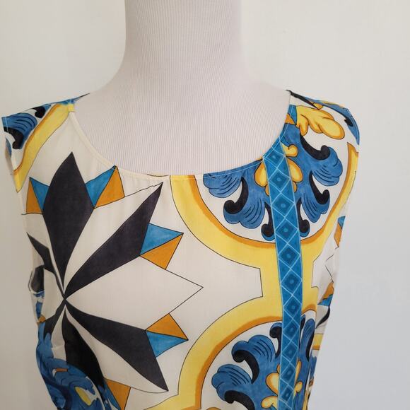Philosophy di Alberta Ferretti Silk Printed Dress Mediterranean Italy Women 8 - Picture 4 of 14